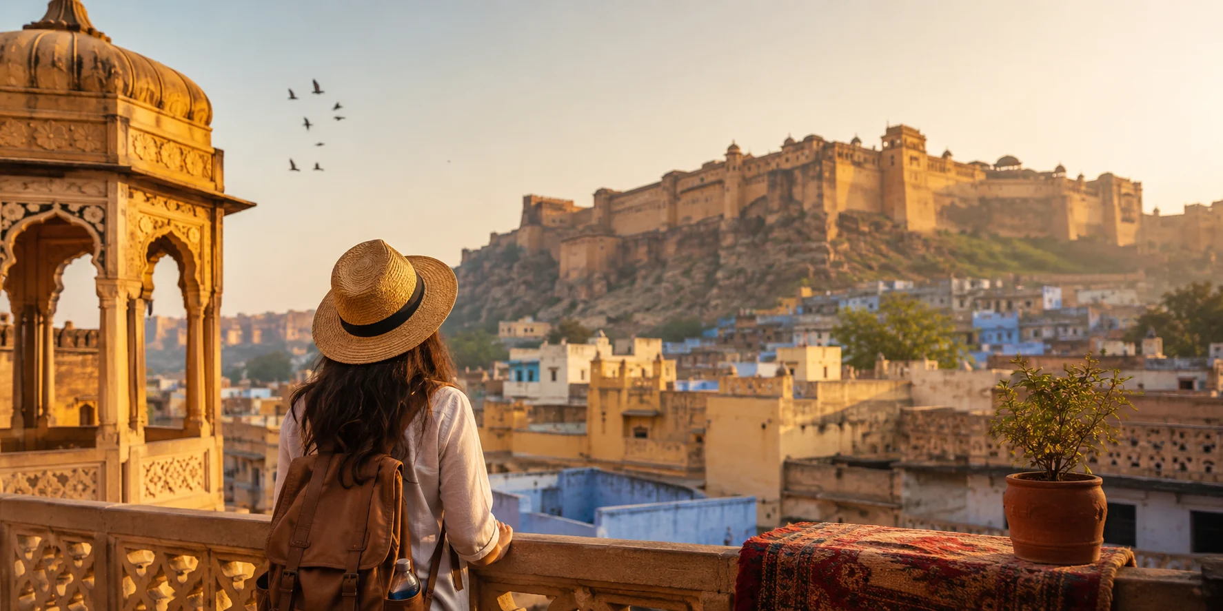 Budget travel in Rajasthan with historic fort views, heritage architecture, and affordable Rajasthan sightseeing experience